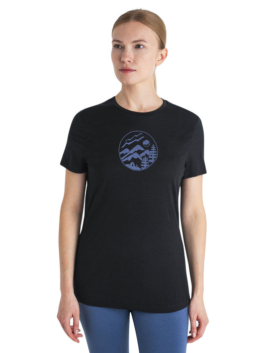 Icebreaker Merino 150 Tech Lite III T-Shirt Camping Circle  Black Dam - T-shirts & Linnen Dam