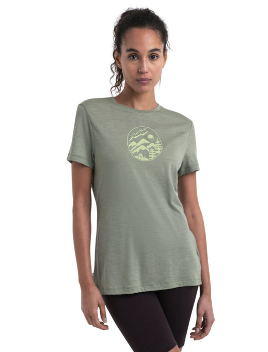 Icebreaker Merino 150 Tech Lite III T-Shirt Camping Circle  Lichen Dam - T-shirts & Linnen Dam