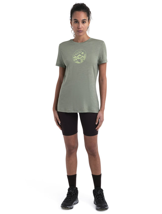 Icebreaker Merino 150 Tech Lite III T-Shirt Camping Circle  Lichen Dam - T-shirts & Linnen Dam