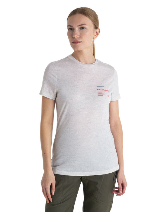 Icebreaker Merino 150 Tech Lite III T-Shirt Natural Run Club 2.0  Ecru Heather Dam - T-shirts & Linnen Dam