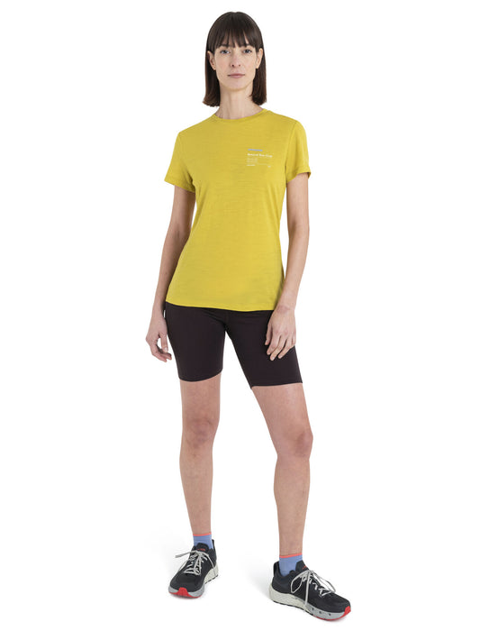 Icebreaker Merino 150 Tech Lite III T-Shirt Natural Run Club 2.0  Lux Dam - T-shirts & Linnen Dam