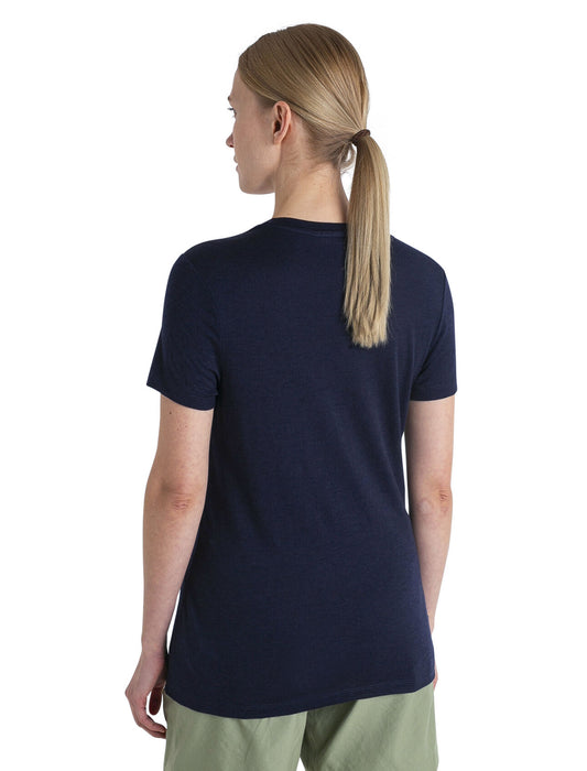 Icebreaker Merino 150 Tech Lite III T-Shirt Hike Path  Midnight Navy Dam - T-shirts & Linnen Dam