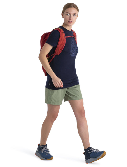 Icebreaker Merino 150 Tech Lite III T-Shirt Hike Path  Midnight Navy Dam - T-shirts & Linnen Dam