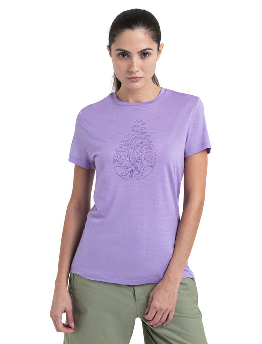 Icebreaker Merino 150 Tech Lite III T-Shirt Hike Path  Purple Gaze Dam - T-shirts & Linnen Dam