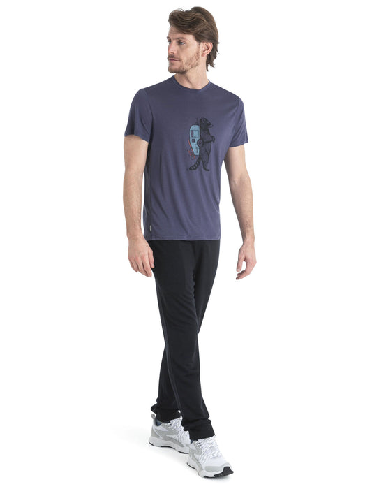 Icebreaker Merino Blend Core T-Shirt Waschbar Wandering Graphite Herr - T-shirts & Linnen