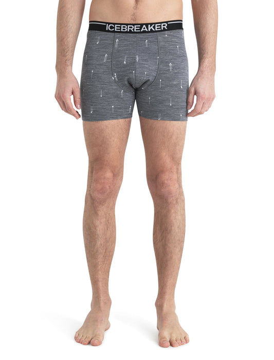 Icebreaker Merino Anatomica Boxers Palm Trail Gritstone Heather Herr - Underkläder