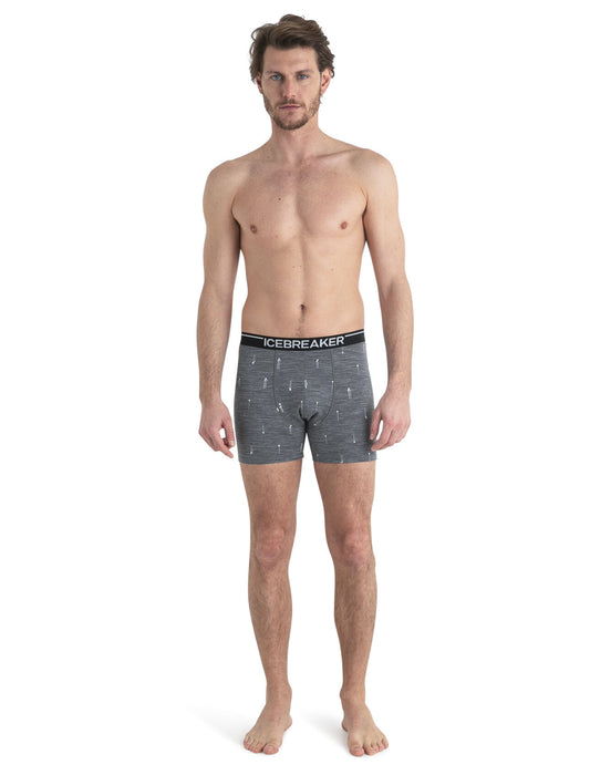 Icebreaker Merino Anatomica Boxers Palm Trail Gritstone Heather Herr - Underkläder