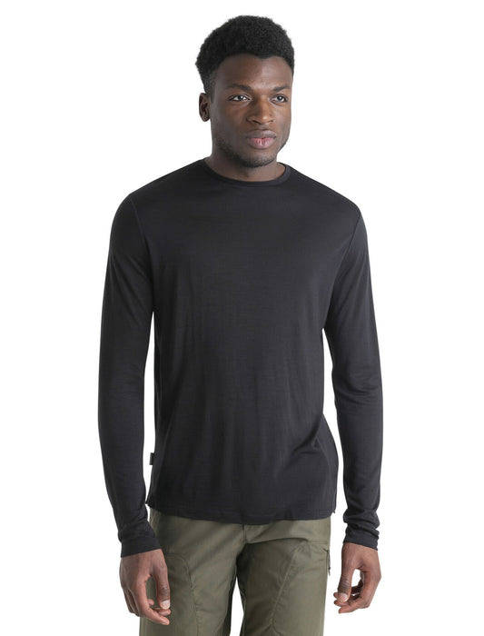 Icebreaker 125 Cool-Lite™ Merino Blend Sphere III Long Sleeve T-Shirt Black Herr - T-shirts & Linnen