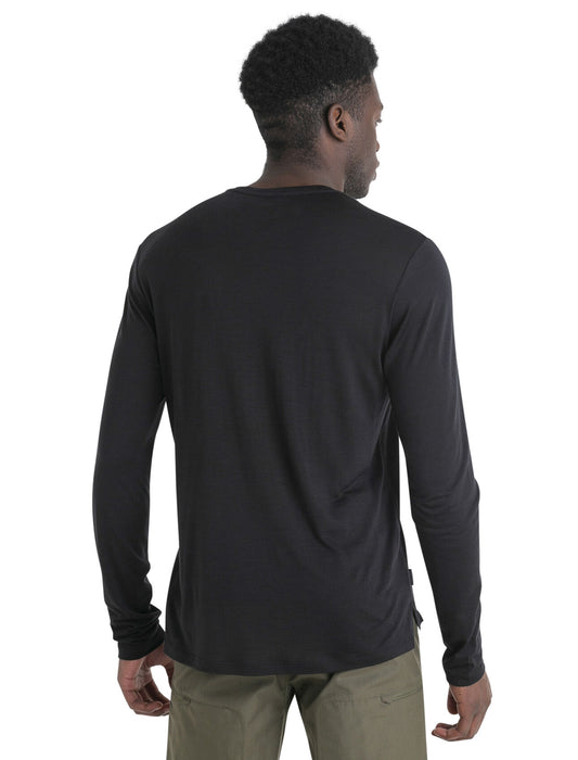 Icebreaker 125 Cool-Lite™ Merino Blend Sphere III Long Sleeve T-Shirt Black Herr - T-shirts & Linnen