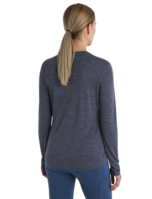 Icebreaker 125 Cool-Lite™ Merino Blend Sphere III Long Sleeve T-Shirt  Midnight Navy Heather Dam - T-shirts & Linnen Dam