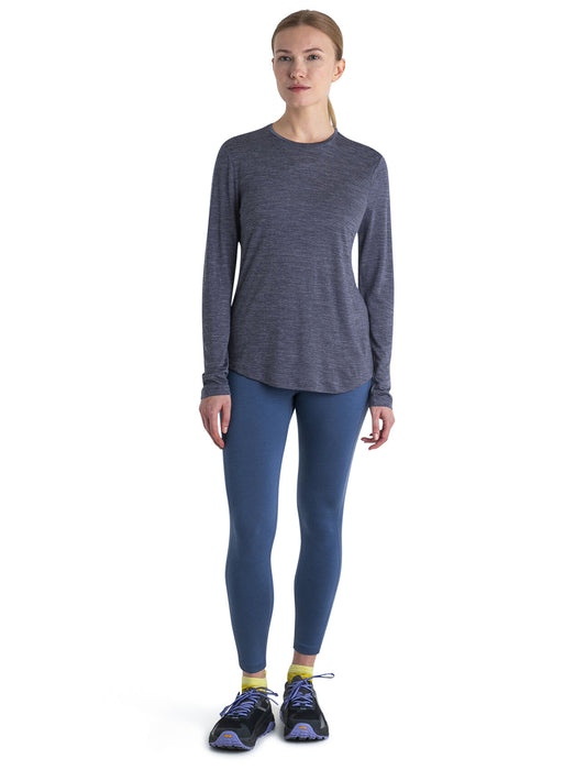 Icebreaker 125 Cool-Lite™ Merino Blend Sphere III Long Sleeve T-Shirt  Midnight Navy Heather Dam - T-shirts & Linnen Dam