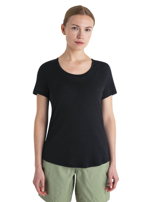 Icebreaker 125 Cool-Lite™ Merino Blend Sphere III Scoop T-Shirt  Black Dam - T-shirts & Linnen Dam