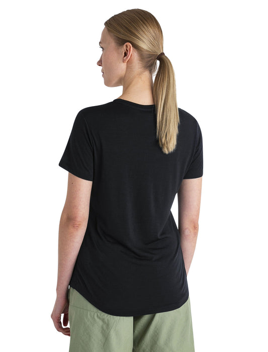 Icebreaker 125 Cool-Lite™ Merino Blend Sphere III Scoop T-Shirt  Black Dam - T-shirts & Linnen Dam