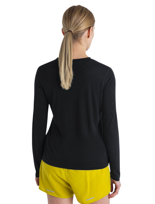 Icebreaker 125 ZoneKnit™ Merino Blend Energy Wind Long Sleeve T-Shirt  Black Dam - T-shirts & Linnen Dam