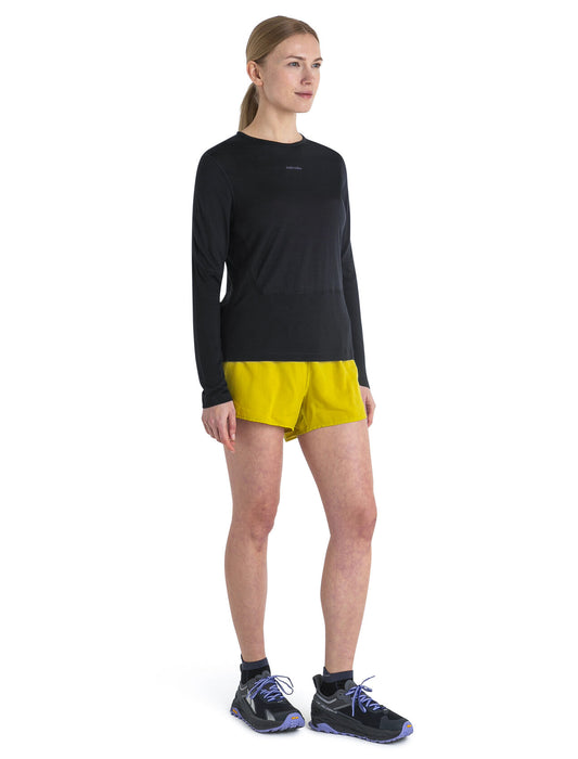 Icebreaker 125 ZoneKnit™ Merino Blend Energy Wind Long Sleeve T-Shirt  Black Dam - T-shirts & Linnen Dam