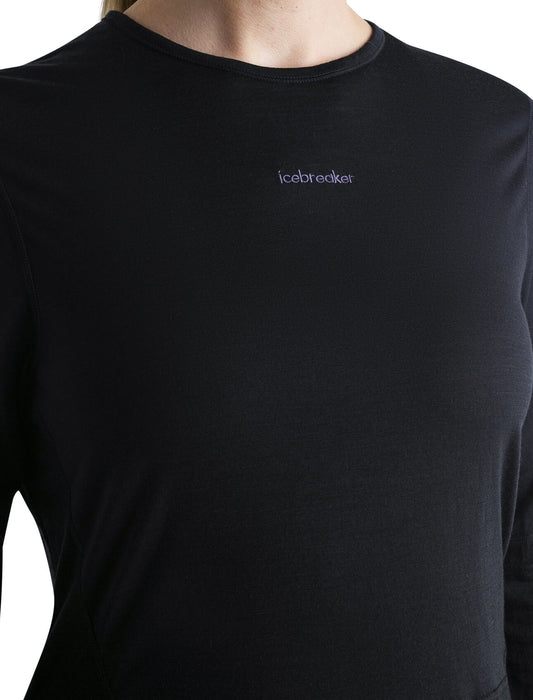 Icebreaker 125 ZoneKnit™ Merino Blend Energy Wind Long Sleeve T-Shirt  Black Dam - T-shirts & Linnen Dam