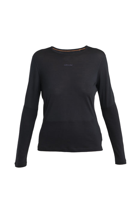 Icebreaker 125 ZoneKnit™ Merino Blend Energy Wind Long Sleeve T-Shirt  Black Dam - T-shirts & Linnen Dam