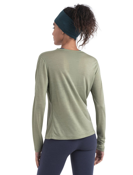 Icebreaker 125 ZoneKnit™ Merino Blend Energy Wind Long Sleeve T-Shirt  Lichen Dam - T-shirts & Linnen Dam