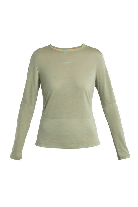 Icebreaker 125 ZoneKnit™ Merino Blend Energy Wind Long Sleeve T-Shirt  Lichen Dam - T-shirts & Linnen Dam