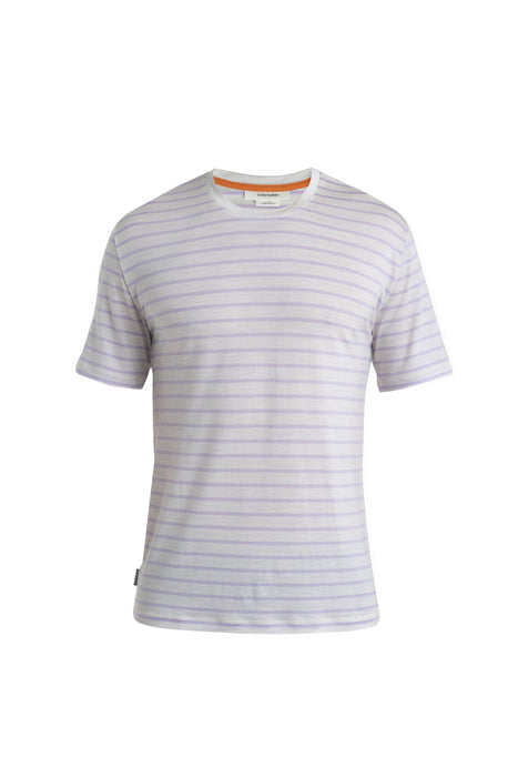 Icebreaker Merino Blend Drayden T-Shirt Stripe Ecru Heather/Purple Gaze Herr - T-shirts & Linnen