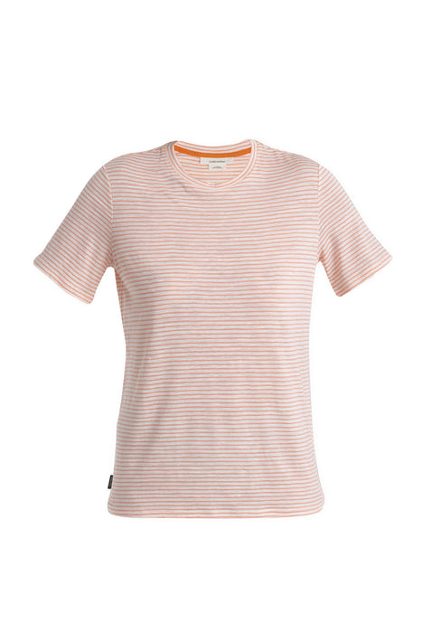 Icebreaker Merino Linen T-Shirt Stripe  Snow/Glow Dam - T-shirts & Linnen Dam