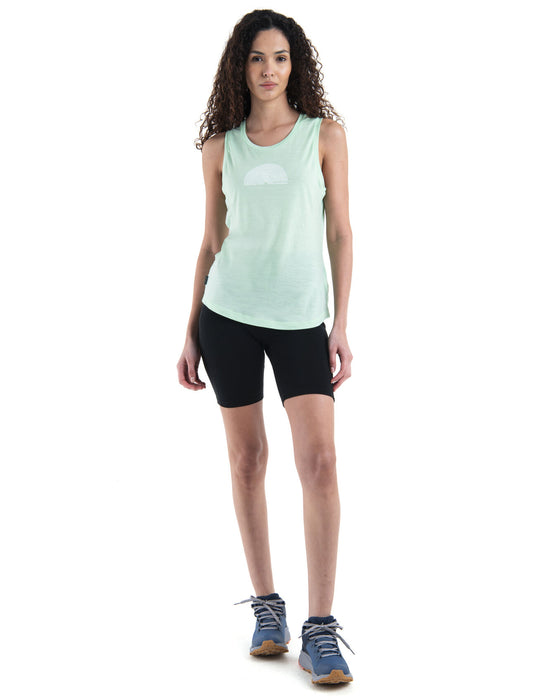 Icebreaker 125 Cool-Lite™ Merino Blend Sphere III Tank Summer Shine Glass Dam - T-shirts & Linnen Dam