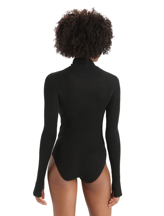 Icebreaker Merino Queens Long Sleeve High Neck Bodysuit  Black Dam - Tröjor Dam