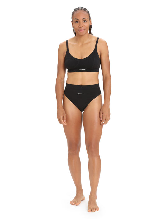 Icebreaker Merino Queens High Cut Brief  Black Dam - Underkläder Dam