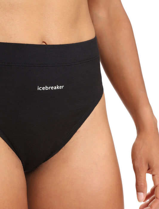 Icebreaker Merino Queens High Cut Brief  Black Dam - Underkläder Dam