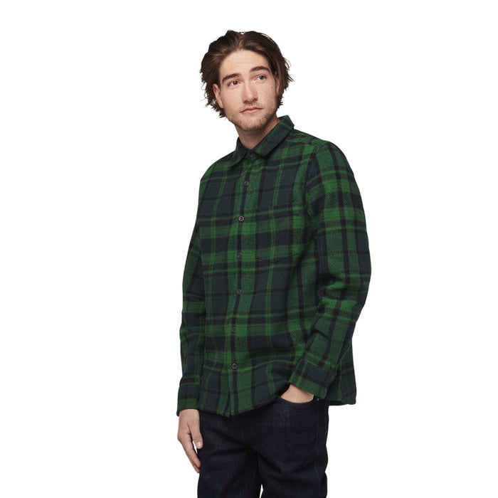 Black Diamond M Project Heavy Flannel Palm Green-Anthracite Plaid Herr - Tröja