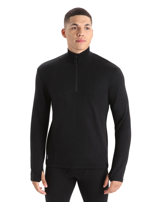 Icebreaker Merino Original Long Sleeve Half Zip Top  Black Herr - Tröjor