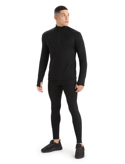 Icebreaker Merino Original Long Sleeve Half Zip Top  Black Herr - Tröjor