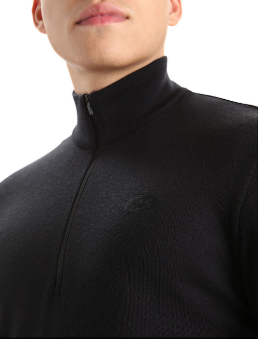 Icebreaker Merino Original Long Sleeve Half Zip Top  Black Herr - Tröjor