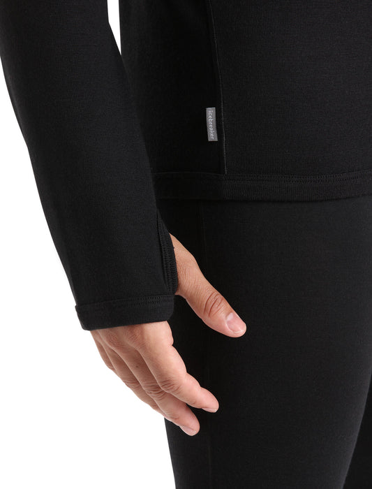 Icebreaker Merino Original Long Sleeve Half Zip Top  Black Herr - Tröjor