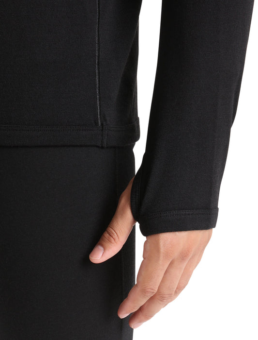 Icebreaker Merino Original Long Sleeve Half Zip Top  Black Herr - Tröjor