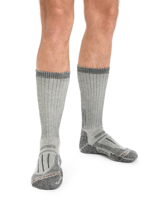 Icebreaker Merino Mountaineer Mid Calf Socks Jet Heather/Espresso Herr - Strumpor