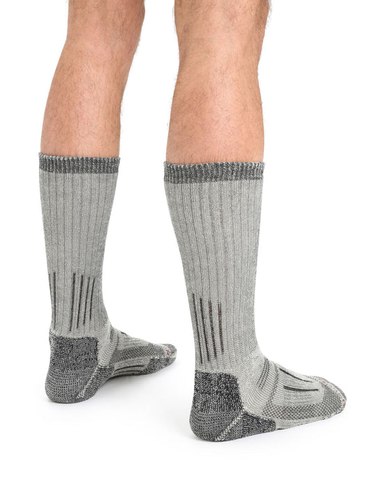 Icebreaker Merino Mountaineer Mid Calf Socks Jet Heather/Espresso Herr - Strumpor