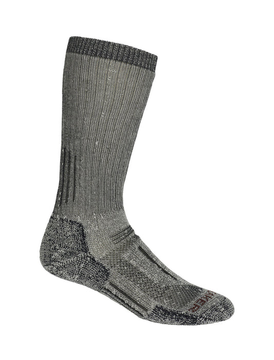 Icebreaker Merino Mountaineer Mid Calf Socks Jet Heather/Espresso Herr - Strumpor