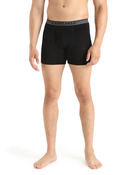 Icebreaker Merino Anatomica Boxers With Fly  Black Herr - Underkläder