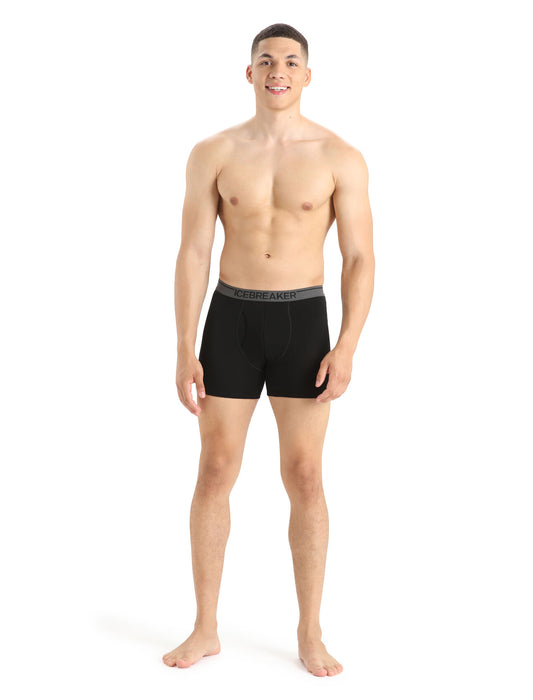 Icebreaker Merino Anatomica Boxers With Fly  Black Herr - Underkläder