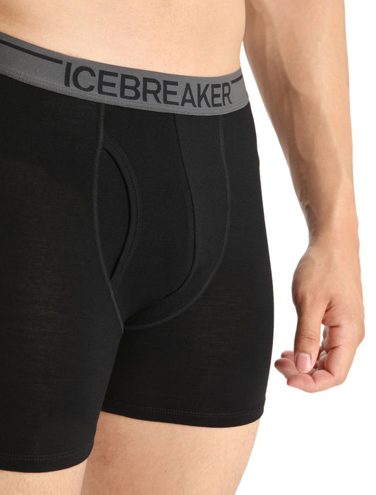 Icebreaker Merino Anatomica Boxers With Fly  Black Herr - Underkläder