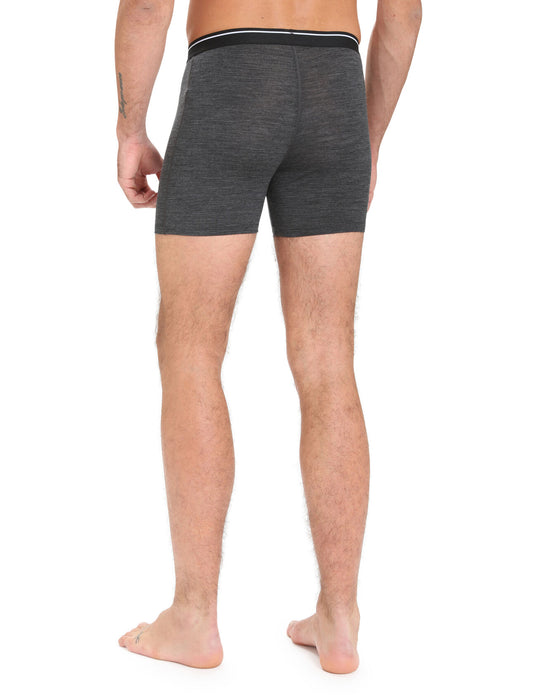 Icebreaker Merino Anatomica Boxers With Fly  Jet Heather Herr - Underkläder