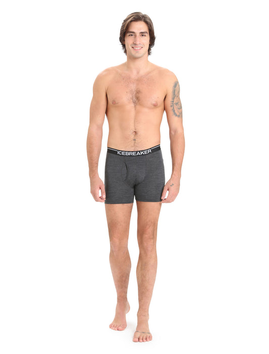 Icebreaker Merino Anatomica Boxers With Fly  Jet Heather Herr - Underkläder