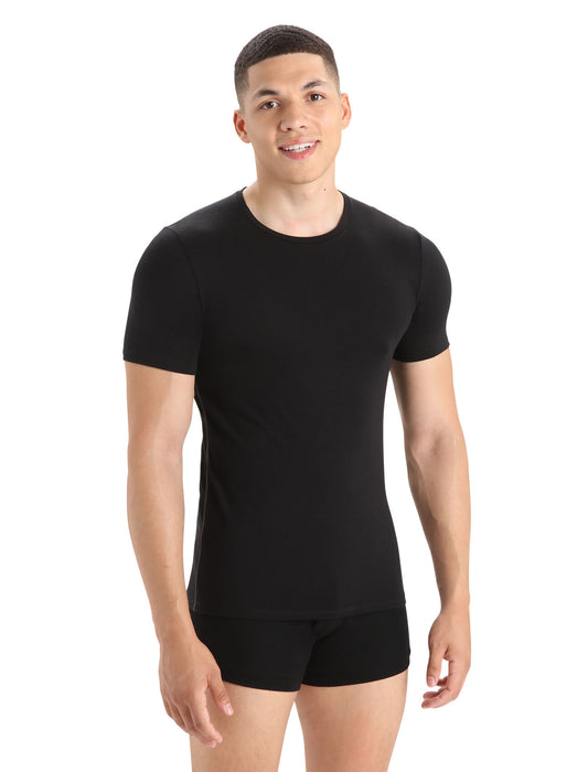 Icebreaker Merino Anatomica Short Sleeve Crewe T-Shirt  Black Herr - T-shirts & Linnen