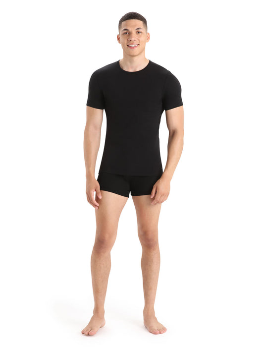 Icebreaker Merino Anatomica Short Sleeve Crewe T-Shirt  Black Herr - T-shirts & Linnen