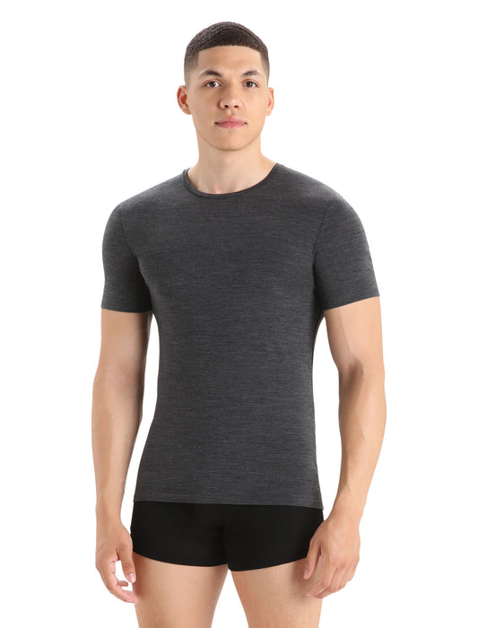 Icebreaker Merino Anatomica Short Sleeve Crewe T-Shirt  Jet Heather Herr - T-shirts & Linnen