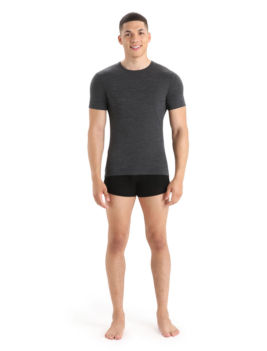 Icebreaker Merino Anatomica Short Sleeve Crewe T-Shirt  Jet Heather Herr - T-shirts & Linnen