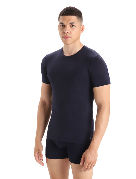 Icebreaker Merino Anatomica Short Sleeve Crewe T-Shirt  Midnight Navy Herr - T-shirts & Linnen