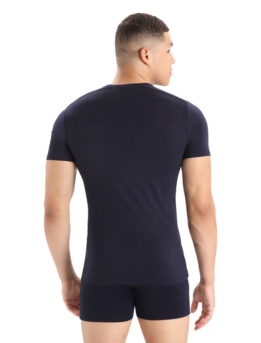 Icebreaker Merino Anatomica Short Sleeve Crewe T-Shirt  Midnight Navy Herr - T-shirts & Linnen