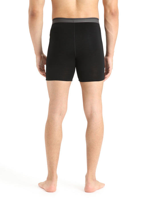 Icebreaker Merino Anatomica Long Boxers Black Herr - Underkläder